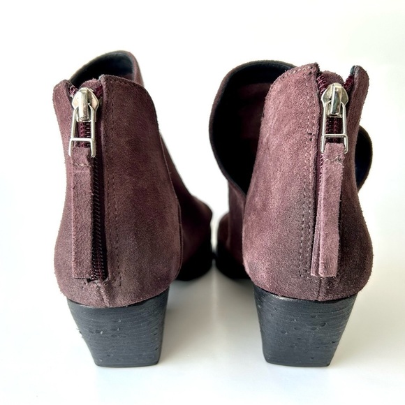 Golo Suede Tucson Ankle Boots Purple Eggplant Block Heel Western Back Zip Size 8 - Picture 7 of 13
